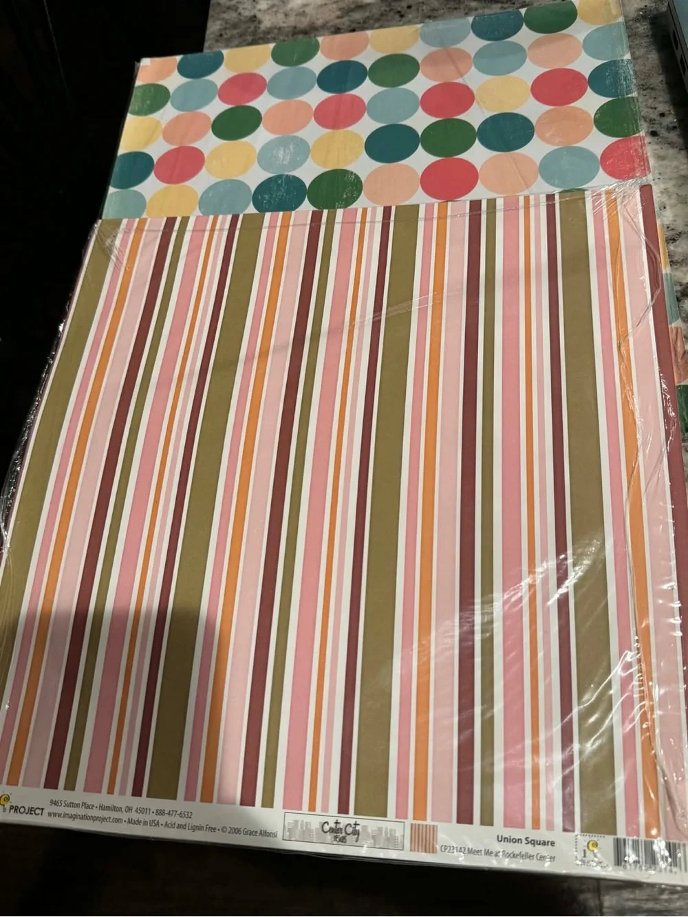30 card stock sheets Stripes approx 6  Circles approx 24